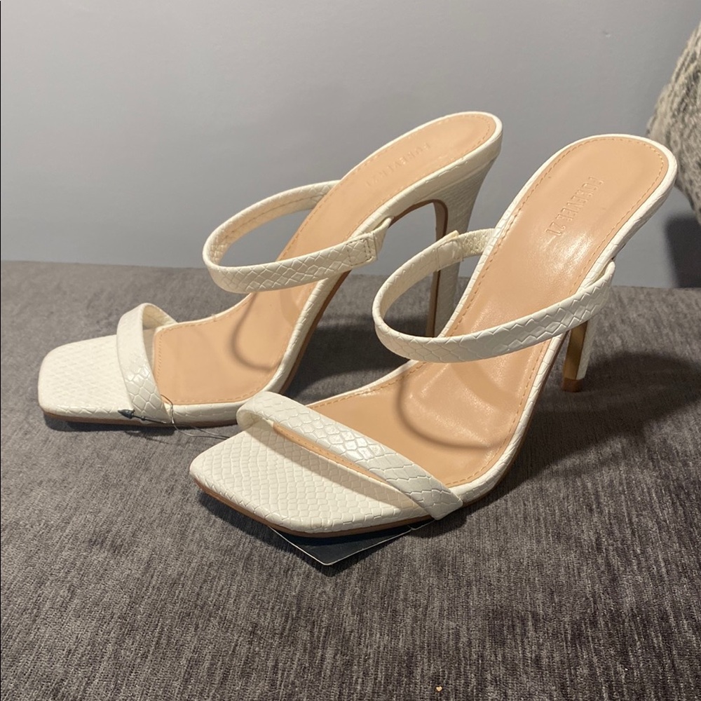 Elegant White Strappy Heels